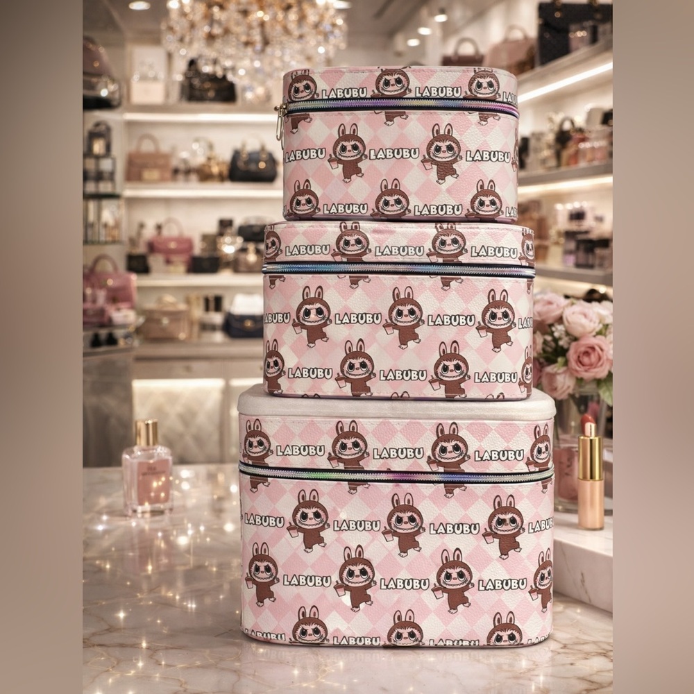 Labubu Pink Vanity Case Set